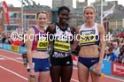From left to right: 3rd Eilidh Child, winner Christine Ohuruogu and 2nd Lynsey Sharp after the 500 metres, Great North CityGames. Photo: David T. Hewitson/Sports for All Pics